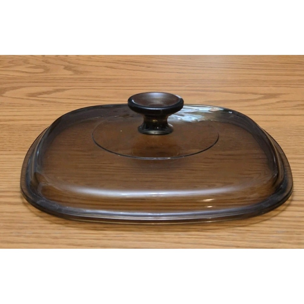 Vintage Pyrex Visions Lid Brown Square Lid A-9-C